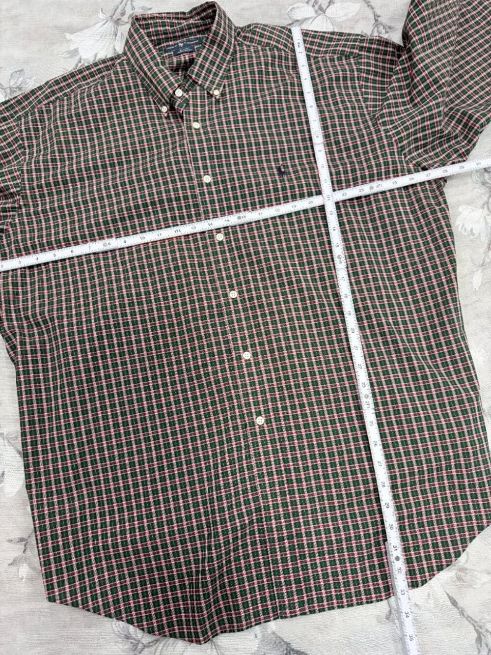 Ralph Lauren Blake XL Plaid Button Down Shirt Green Red Cotton Classic Fit